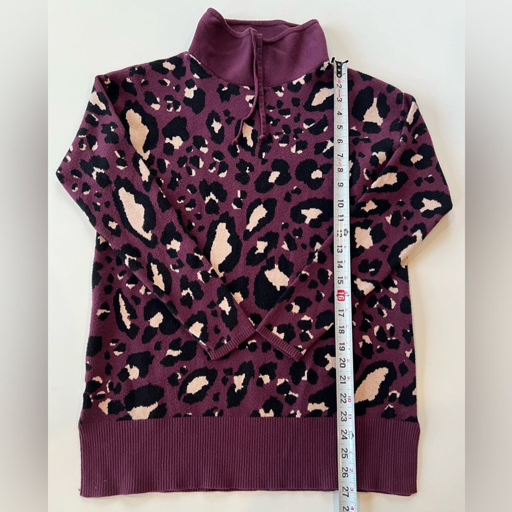 Lou & Grey Purple Cream Black Leopard Animal Print Hood - Picture 4 of 15